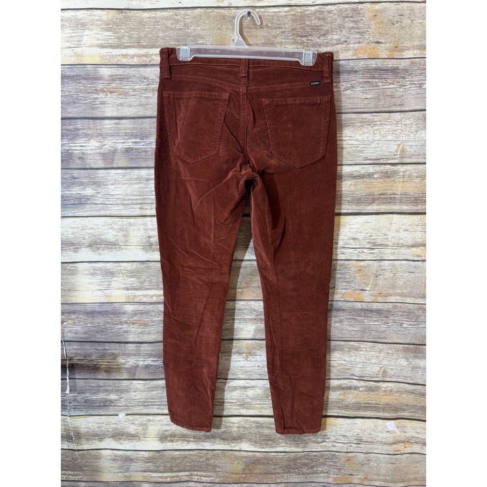 Lucky Brand Ava Skinny Corduroy Pants Brown Rust Orange 4 27 Stretch - Picture 3 of 7